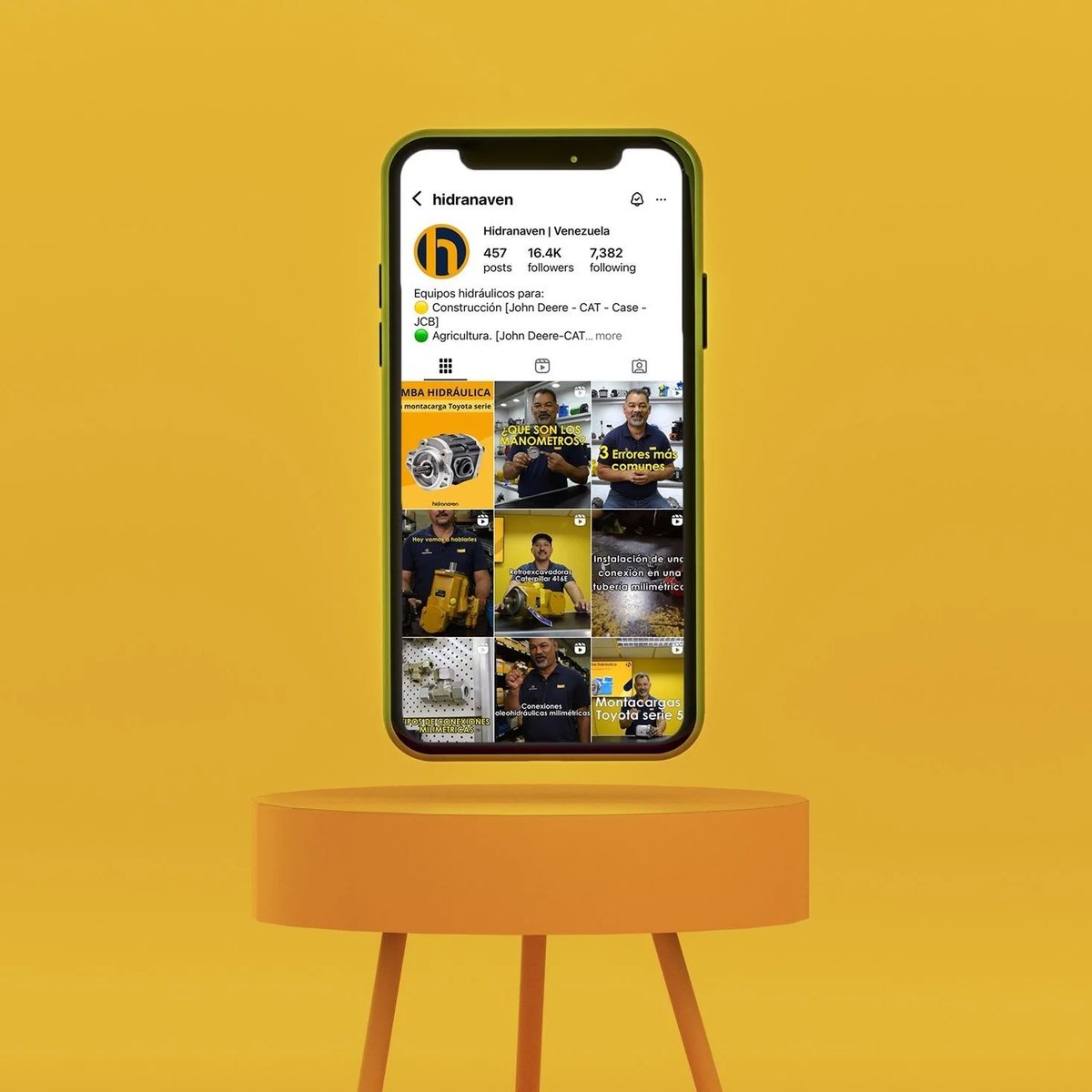 The Hidranaven Instagram profile on a phone